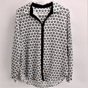 Desigual Black and White Button Down Shirt